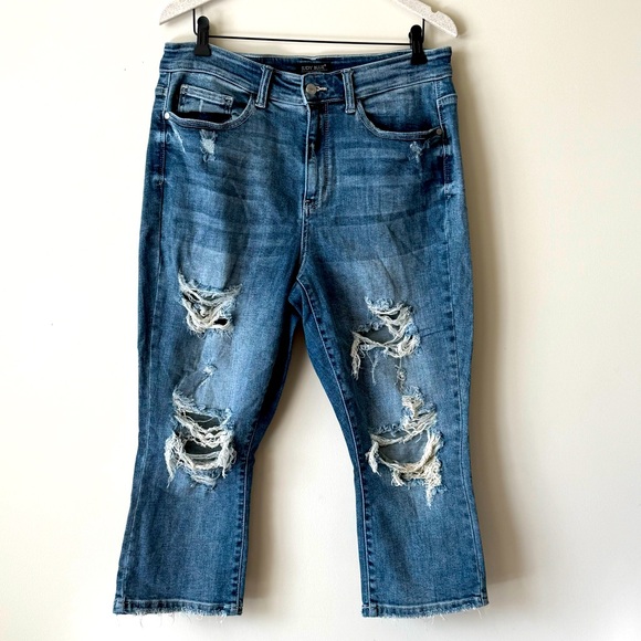 Judy Blue Denim - Judy Blue Skinny Fit Capri Jeans Women’s 16W Distressed